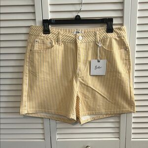 Yellow Striped Women's Shorts